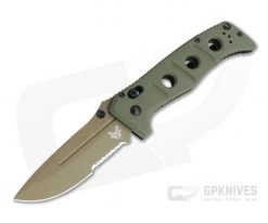 Benchmade 275SFE-2 Adamas Part Serrated Flat Earth Cruwear Olive Drab G10 AXIS Lock Folder