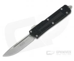 Microtech Scarab II S/E Stonewashed M390 Drop Point Black OTF Automatic Knife 278-10
