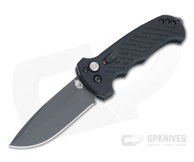 Gerber 06 Automatic Drop Point Black Oxide S30V Black Aluminum Automatic Knife 30-001295N