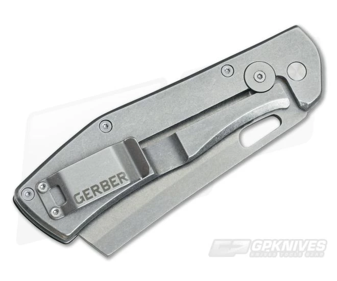 Gerber FlatIron Cleaver Frame Lock Knife Grey Aluminum 30-001494N - Image 2