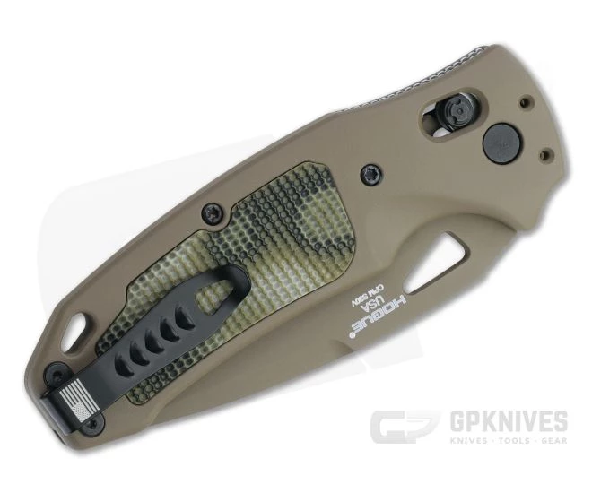Hogue SIG K320 AXG Scorpion Drop Point FDE Serrated S30V Green G-Mascus G10 Aluminum ABLE Lock Folder 36378 - Image 2