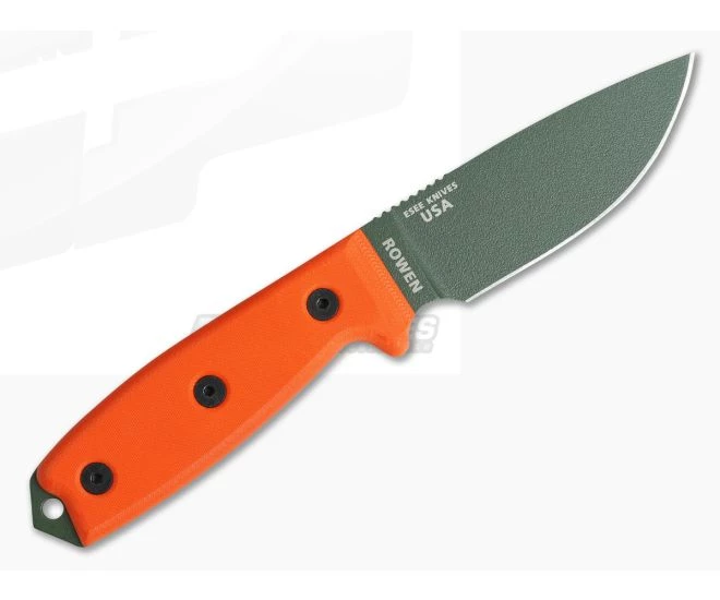 ESEE 3 Plain Edge OD Blade Orange G10 Black Sheath - Image 3