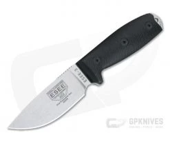 ESEE 3 Stonewashed S35VN 3D Black G10 Handles Fixed Blade 3PM35V-001