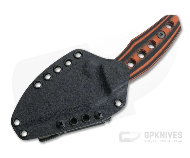 Tom Krein Custom Advocate Clip Point Acid Wash D2 Orange/Black G10 Tactical Fixed Blade 4246 - Image 2