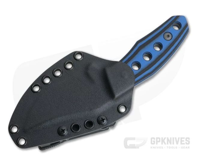 Tom Krein Custom Advocate Clip Point Acid Wash D2 Blue/Black G10 Tactical Fixed Blade 4247 - Image 2