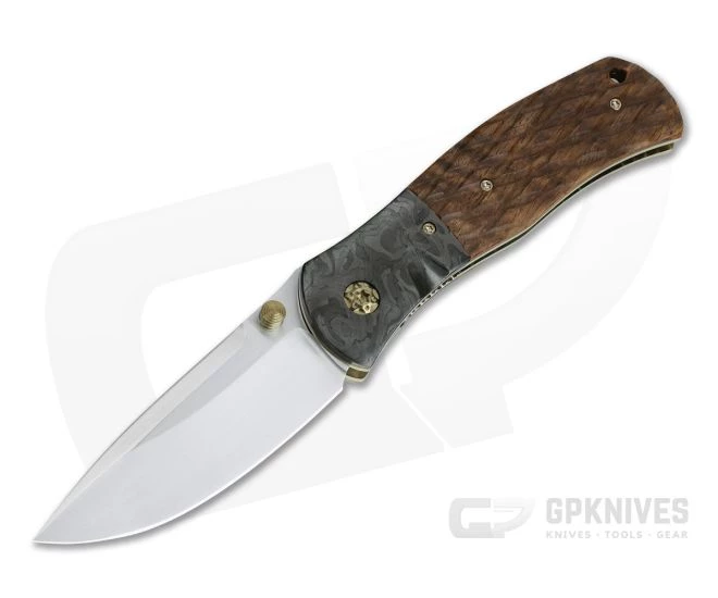 John W. Smith Custom SG Gents Satin S35VN Curly Koa Titanium Liner Lock Folder 4377