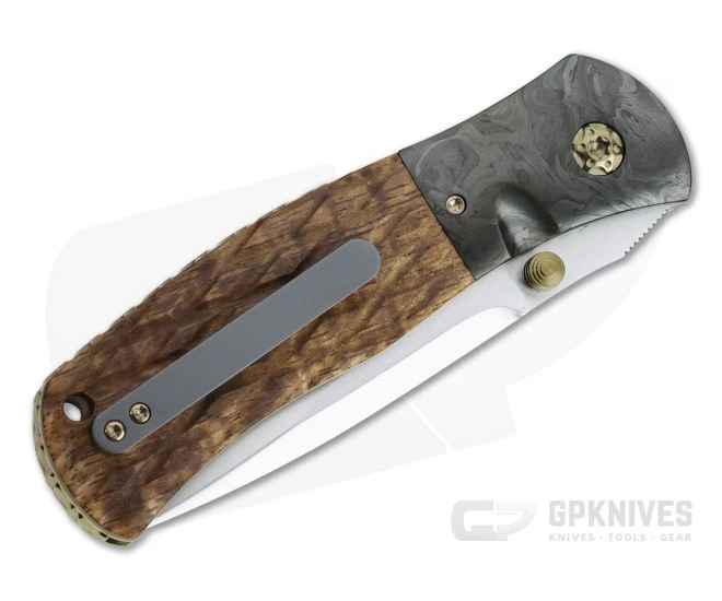John W. Smith Custom SG Gents Satin S35VN Curly Koa Titanium Liner Lock Folder 4377 - Image 2