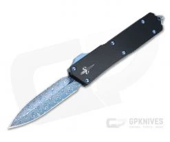 Marfione Custom Scarab II D/E Spike Blued Vines and Roses Damascus Hefted Alloy OTF Automatic Knife 4433