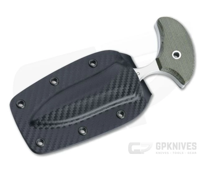 Mike Irie Version 2 Push Dagger CPM-154 Green Canvas Micarta Fixed Blade 4444 - Image 2