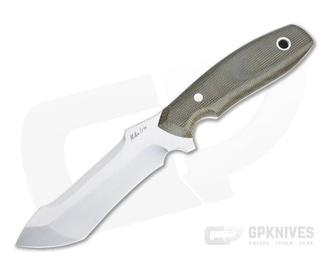 Mike Irie UC-2 Urban Carry Tanto Satin CPM-154 Green Canvas Micarta Fixed Blade 4511