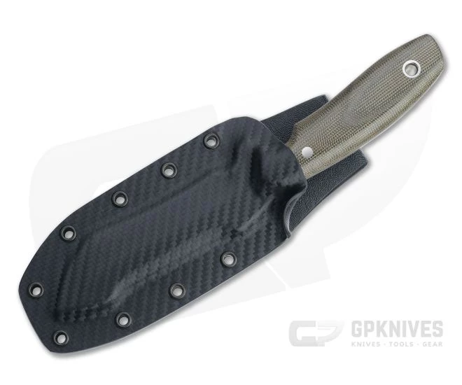 Mike Irie UC-2 Urban Carry Tanto Satin CPM-154 Green Canvas Micarta Fixed Blade 4511 - Image 2