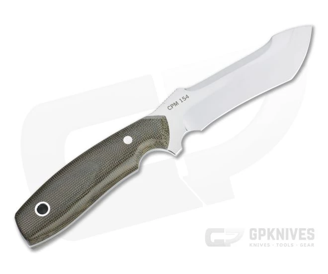 Mike Irie UC-2 Urban Carry Tanto Satin CPM-154 Green Canvas Micarta Fixed Blade 4511 - Image 3