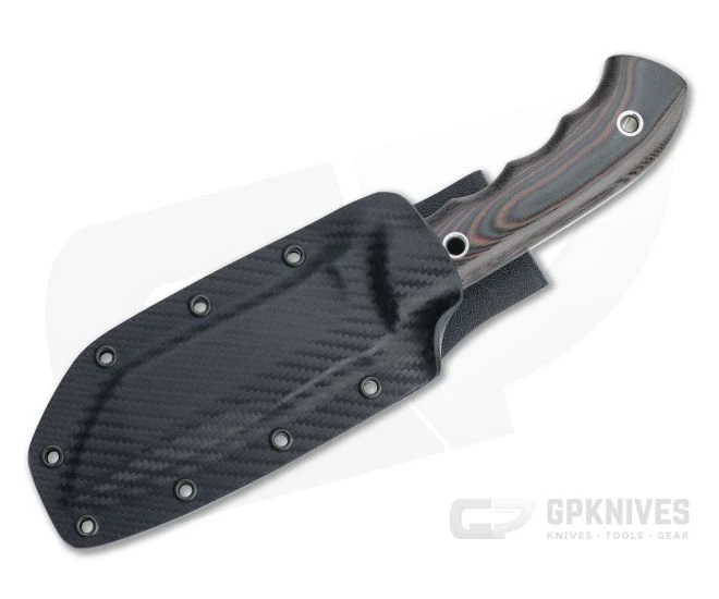Mike Irie Model 107 Tanto Satin BG42 Red and Black Linen Micarta Tactical Fixed Blade 4517 - Image 2
