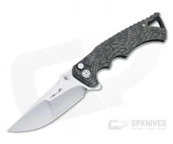 Brian Tighe Custom Tighe Fighter Drop Point S90V San Mai Brass Carbon Fiber Flipper 4550