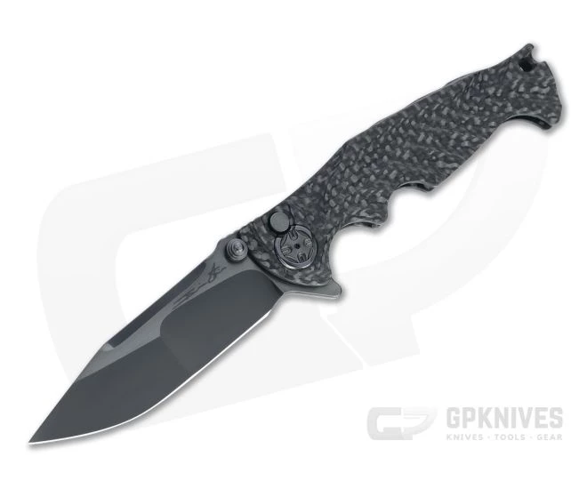 Brian Tighe Custom Small Tighe Breaker DLC RWL34 Clip Point Integral Carbon Fiber Flipper 4557