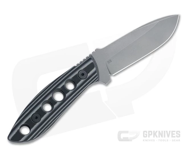 Tom Krein K9 Model 6 Drop Point Stonewashed D2 Blasted Gray/Black G10 Fixed Blade 4572 - Image 3