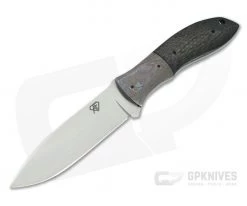Aaron Frederick 3PS Satin CPM-154 Damascus Bolster Carbon Fiber Fixed Blade Knife 4685