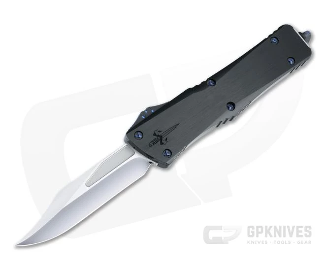 Marfione Custom Combat Troodon Bowie Polished M390 Hefted Black Alloy OTF Automatic Knife 4678
