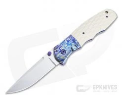 John W. Smith Custom Nexus Satin S45VN Mokuti Bolstered Ivory Paper Micarta Folder 4693