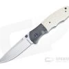 John W. Smith Custom Nexus Satin S45VN Zirconium Bolstered Ivory Paper Micarta Folder 4694