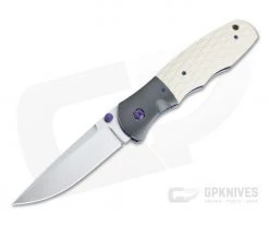 John W. Smith Custom Nexus Satin S45VN Zirconium Bolstered Ivory Paper Micarta Folder 4694