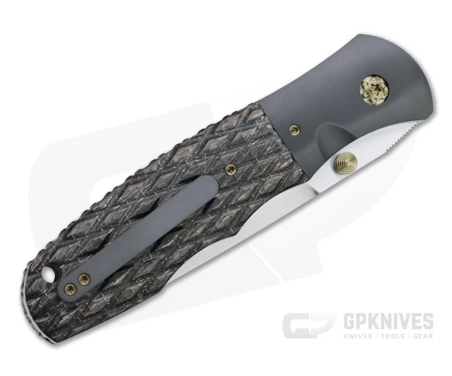 John W. Smith Custom Nexus Satin S45VN Zirc Bolstered Lightning Strike Carbon Fiber Folder 4776 - Image 2
