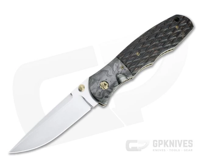 John W. Smith Custom Nexus Satin S45VN Carbon Fiber Bolstered Black Palm Wood Folder 4777