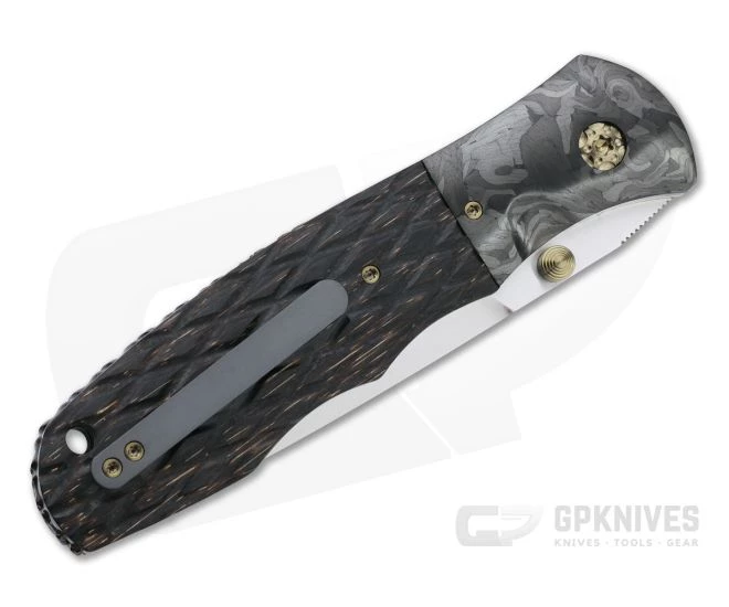 John W. Smith Custom Nexus Satin S45VN Carbon Fiber Bolstered Black Palm Wood Folder 4777 - Image 2