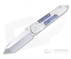 Sergey Rogovets Tanto #2 Front Flipper Satin Magnacut Black Timascus Inlaid Titanium Folder 4799