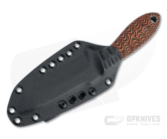 Tom Krein Custom Tank Tanto Acid Washed Nitro-V Anso Milled Pumpkin G10 Fixed Blade - Image 2
