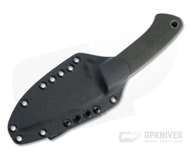 Tom Krein Custom TK-5 Magnum Hunter Acid Washed Nitro-V Green Linen Micarta Fixed Blade - Image 2