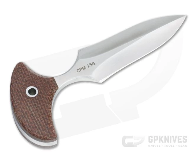 Mike Irie Version 2 Push Dagger CPM-154 Brown Burlap Micarta Fixed Blade 4809 - Image 3