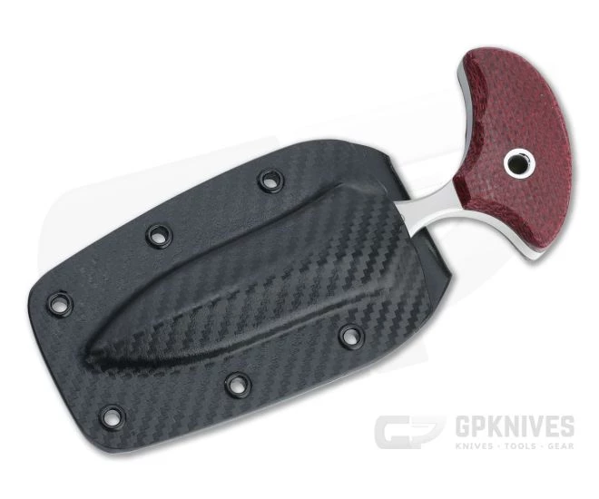 Mike Irie Version 2 Push Dagger CPM-154 Red Burlap Micarta Fixed Blade 4810 - Image 2