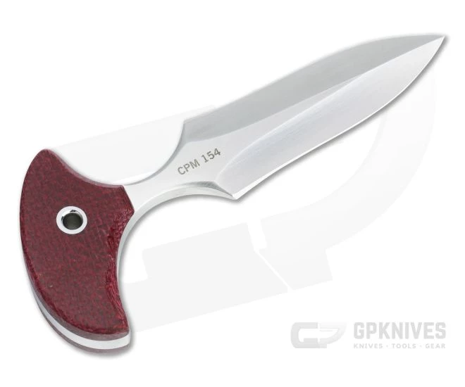 Mike Irie Version 2 Push Dagger CPM-154 Red Burlap Micarta Fixed Blade 4810 - Image 3