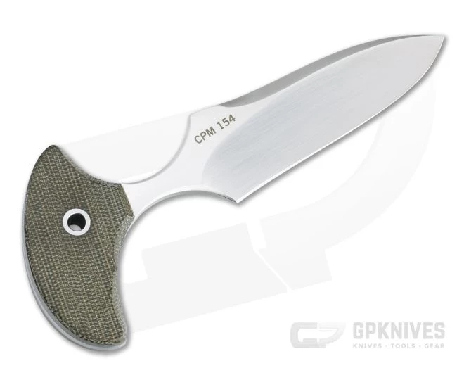 Mike Irie Custom Version 3 Push Dagger CPM-154 Green Canvas Micarta Fixed Blade 4818 - Image 3