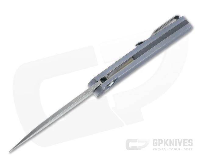 Protech Malibu Custom Wharncliffe Acid Washed 20CV Distressed Blue 3D Titanium Flipper 5141-AW-BLUE - Image 3