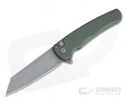 Protech Malibu Flipper Reverse Tanto GPK Exclusive Acid Wash 20CV Smooth Green Folder 5201-AW-GRN