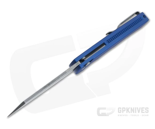 Protech Malibu Reverse Tanto GPK Exclusive Acid Washed 20CV Blue Button Lock Flipper 5202-BLUE - Image 3