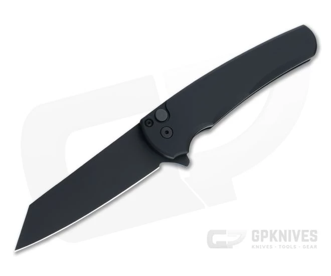 Protech Malibu Reverse Tanto Black DLC 20CV Black Button Lock Flipper 5203