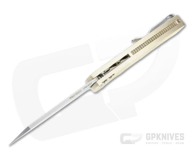 Protech Malibu Flipper Reverse Tanto Stonewashed 20CV Textured Bronze Aluminum Folder 5211 - Image 3