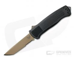 Benchmade Shootout Flat Earth Serrated Cruwear Graphite Black CF-Elite OTF Automatic Knife 5370SFE