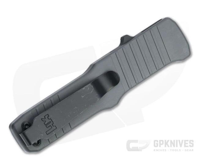 HK Hadron Tanto Black PVD Serrated 154CM Gray Aluminum OTF Automatic 54002 - Image 2