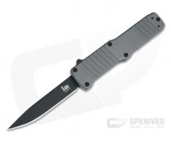 HK Hadron Clip Point Black PVD 154CM Gray Aluminum OTF Automatic 54012