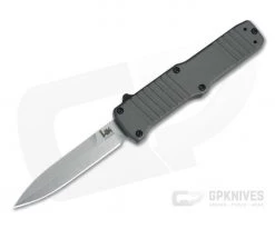 HK Hadron Bayonet Tumbled 154CM Gray Aluminum OTF Automatic 54022
