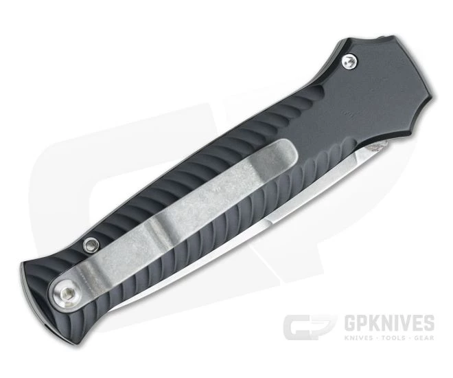 Piranha P7 Miniguard Stonewashed S30V Black Button Lock Automatic - Image 2