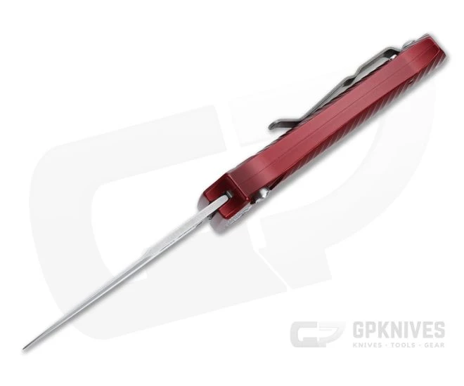 Piranha P7 Miniguard Stonewashed S30V Red Button Lock Automatic - Image 3