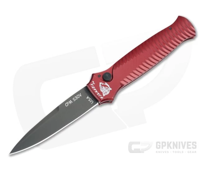 Piranha P7 Miniguard Tactical PVD S30V Red Button Lock Automatic