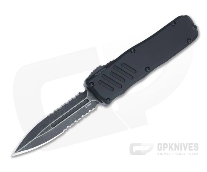 Guardian Tactical Recon-035 Dark Stonewashed Elmax Serrated Double Edge OTF Automatic 93632