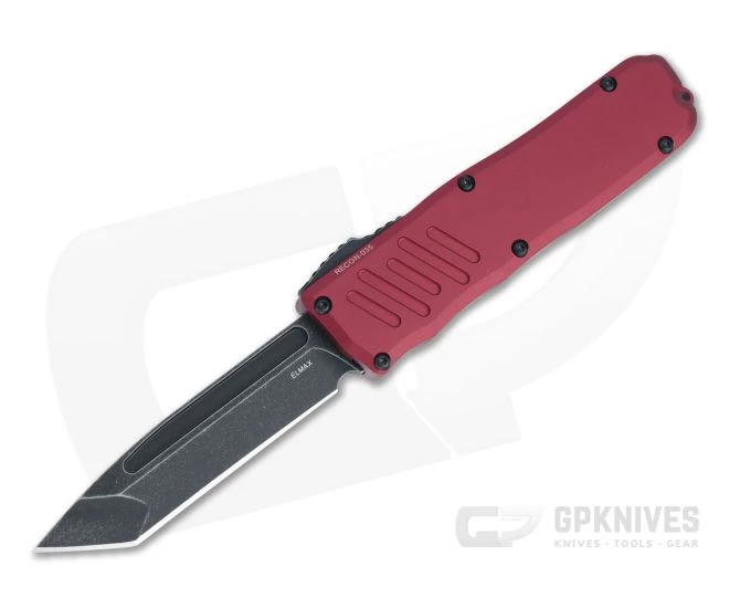 Guardian Tactical Recon-035 Red Dark Stonewashed Elmax Tanto D/A OTF Automatic 94621