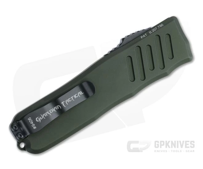 Guardian Tactical Recon-035 Black Part Serrated Elmax Tanto OD Green OTF Automatic 98122 - Image 2